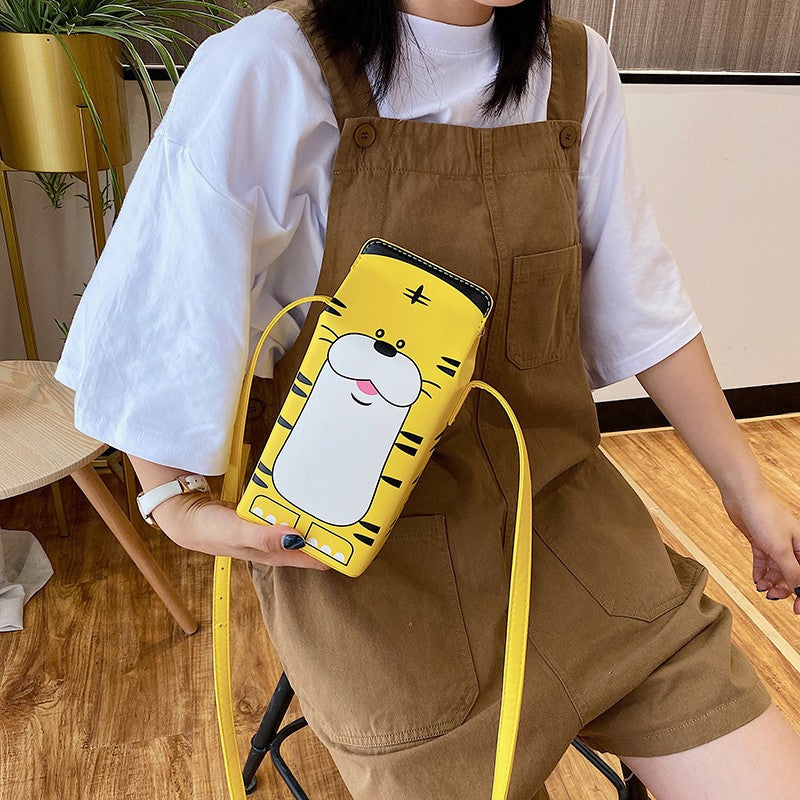 Wholesale Penguin Cow PU Printed Magnetic Buckle Crossbody Change Mobile Bag