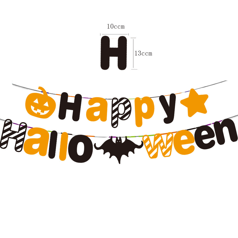 Wholesale Halloween Alphabet Pull Flags Paper Decorations