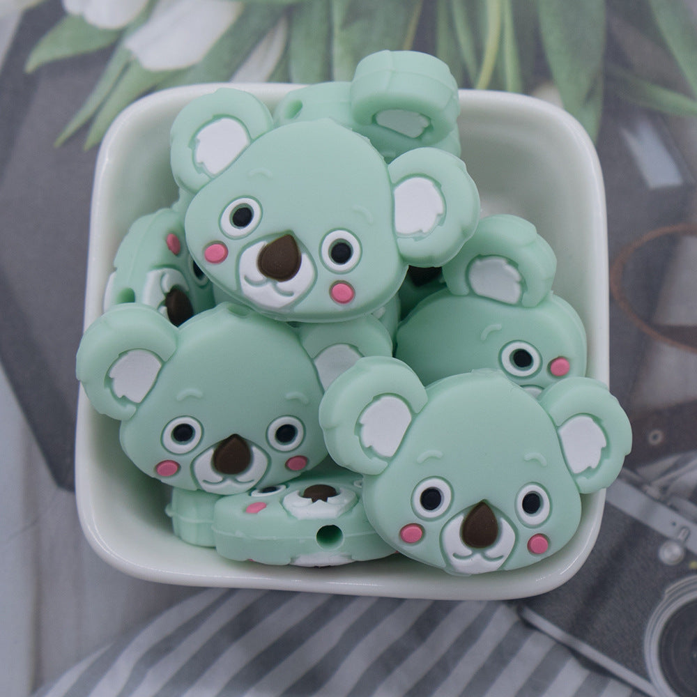 Animales de dibujos animales de 100 piezas al por mayor cuentas de silicona molar