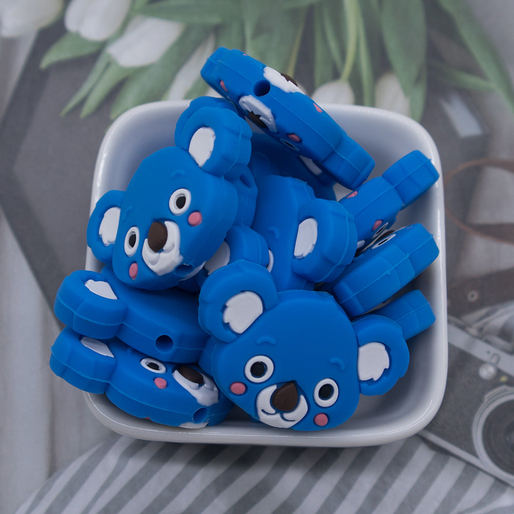 Animales de dibujos animales de 100 piezas al por mayor cuentas de silicona molar