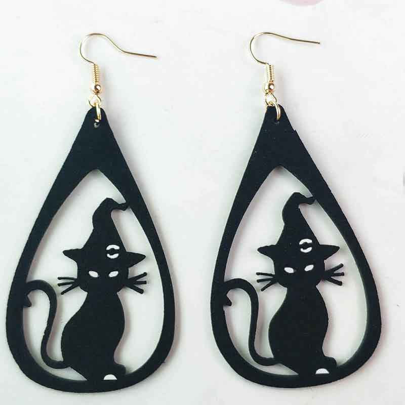 Wholesale 3 Pair/Pack Halloween Pumpkin Ghost Witch Velvet Earrings