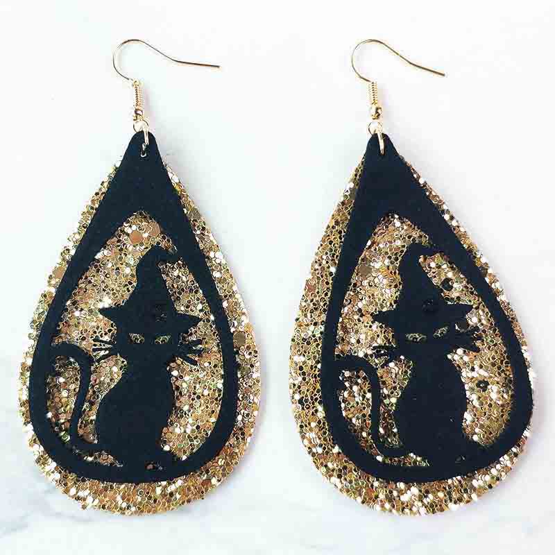 Wholesale 3 Pair/Pack Halloween Pumpkin Ghost Witch Velvet Earrings