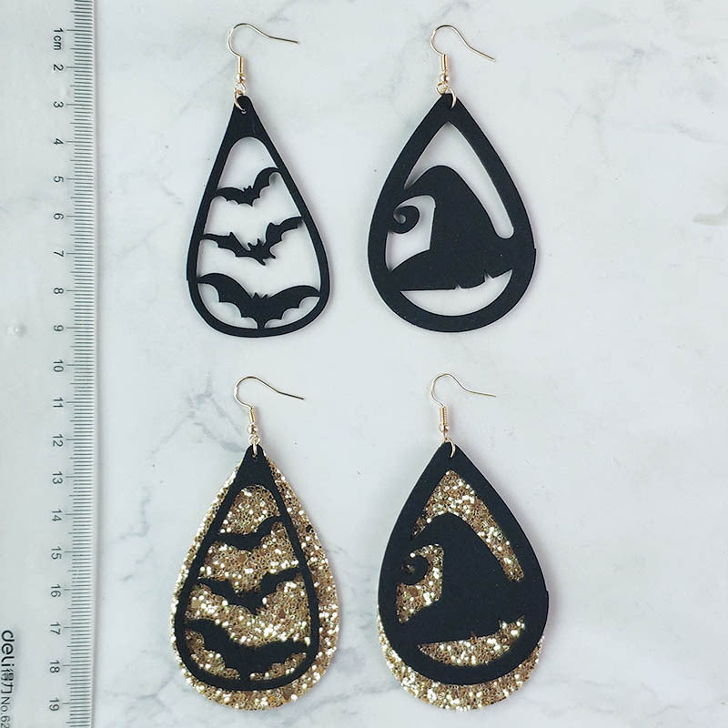 Wholesale 3 Pair/Pack Halloween Kitten Korean Velvet Spider Web Earrings