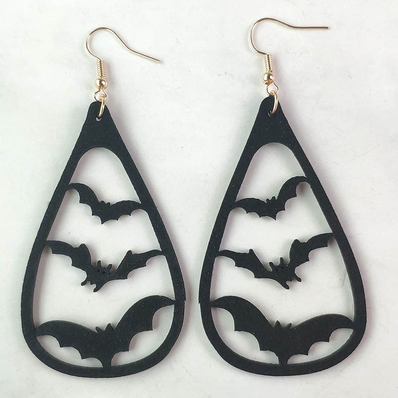 Wholesale 3 Pair/Pack Halloween Kitten Korean Velvet Spider Web Earrings