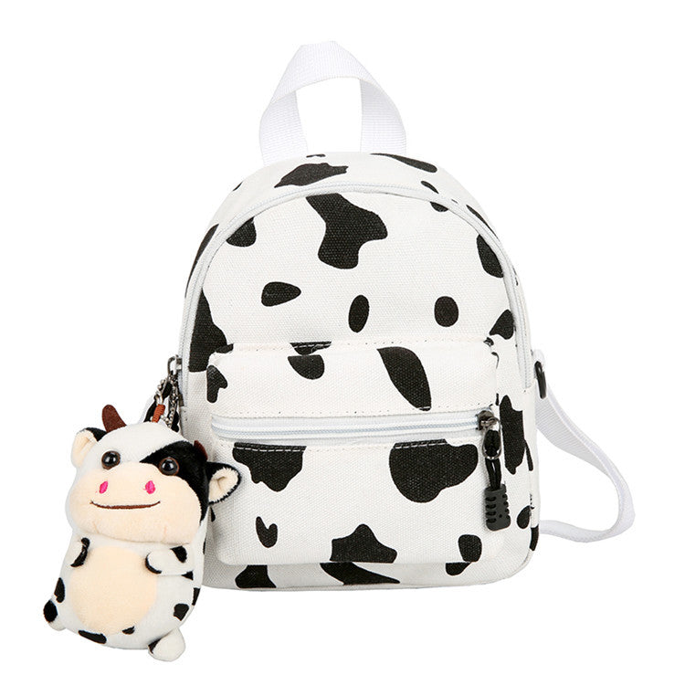 Wholesale Cow Patterned Canvas Bags for Children's Backpacks