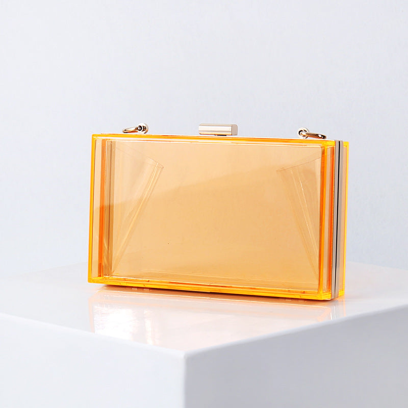 Wholesale Acrylic Small Square Bag Summer Candy Color Transparent Box Handbag