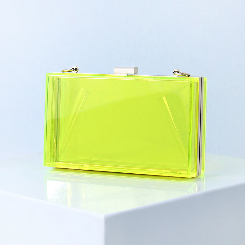 Wholesale Acrylic Small Square Bag Summer Candy Color Transparent Box Handbag