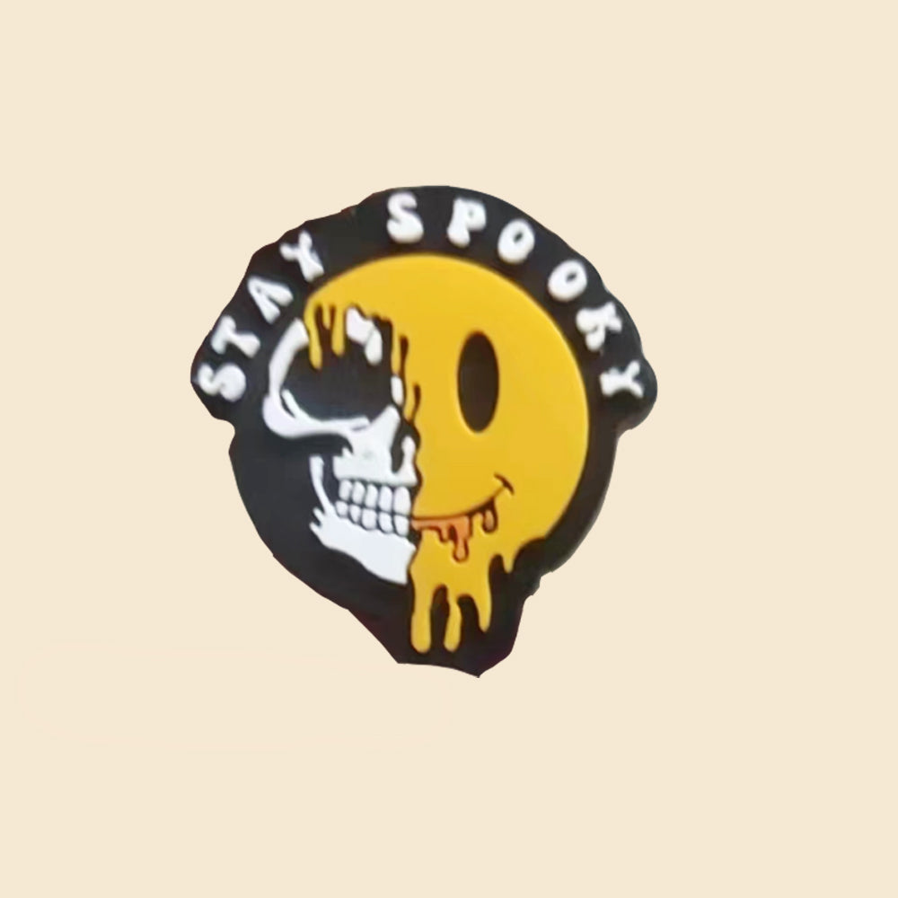 Wholesale 10pcs Cartoon Halloween Evil Pumpkin Smiley Face Pattern Silicone Beads