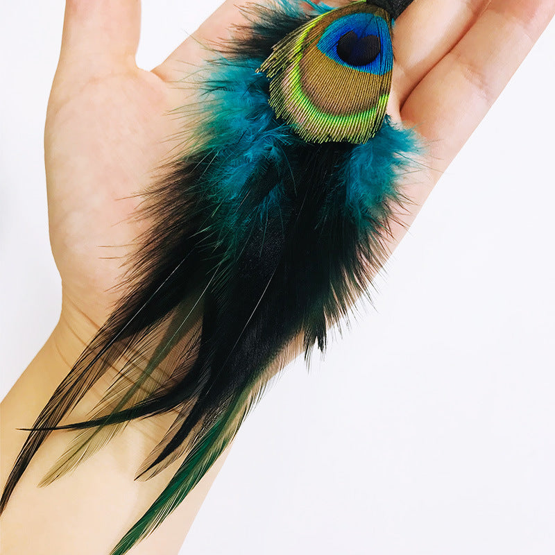 Pendientes al por mayor 2Pair/Pack Peacock Feather