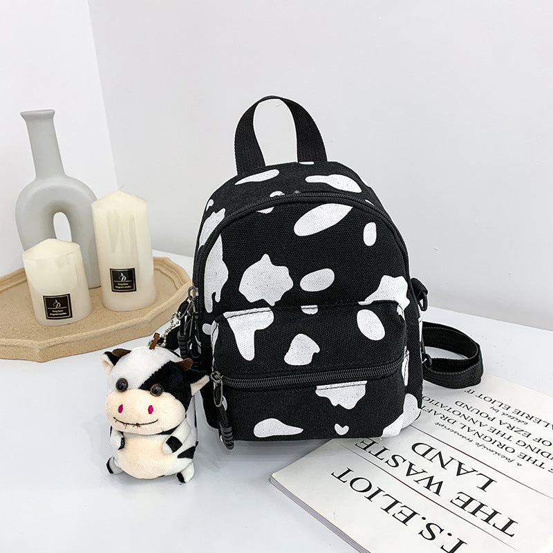 Wholesale Cow Patterned Canvas Bags for Children's Backpacks