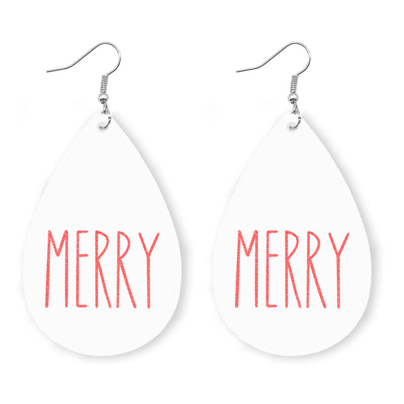 Wholesale 2 Pair/Pack Christmas Elk Snowman Skin Earrings Are Popular Snowflake Earrings