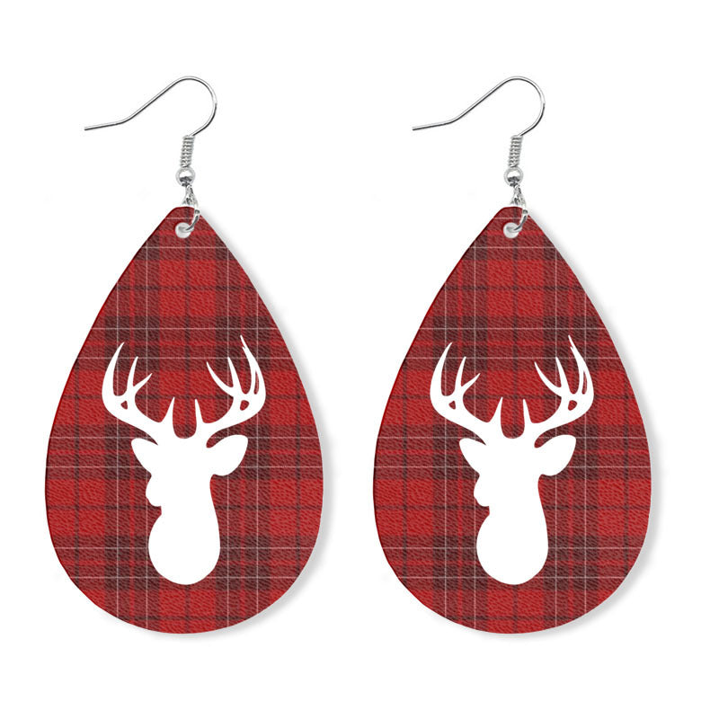 Wholesale 2 Pair/Pack Christmas Elk Snowman Skin Earrings Are Popular Snowflake Earrings