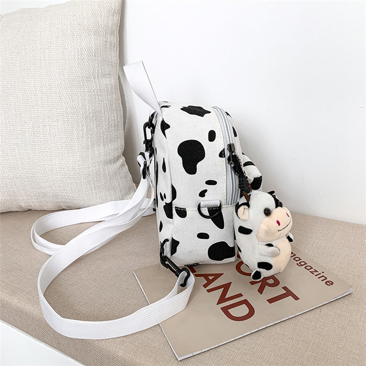 Wholesale Cow Patterned Canvas Bags for Children's Backpacks