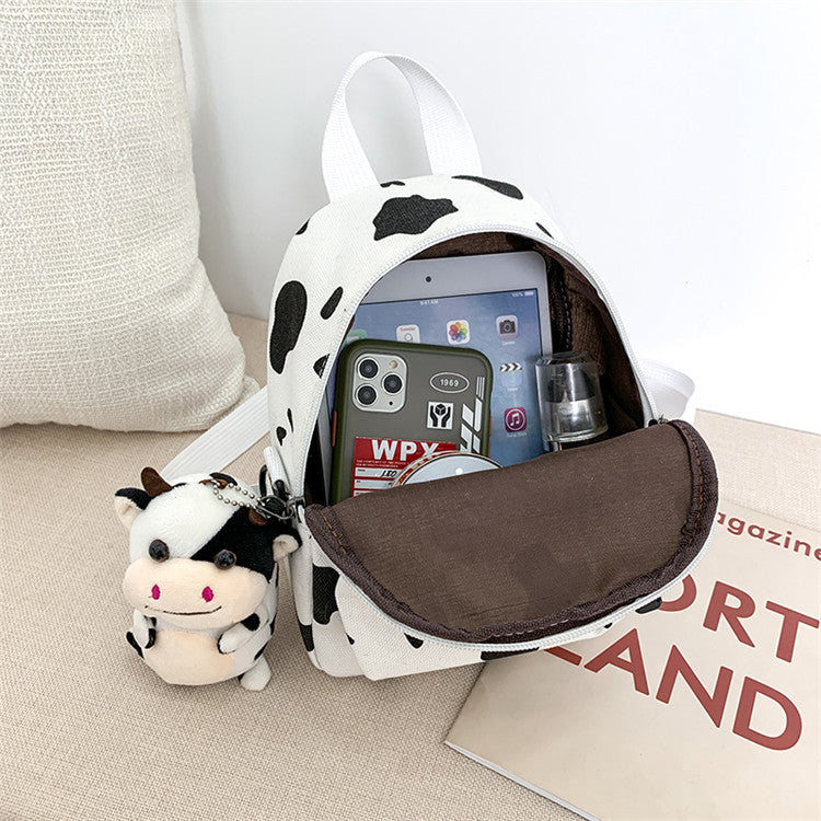 Wholesale Cow Patterned Canvas Bags for Children's Backpacks