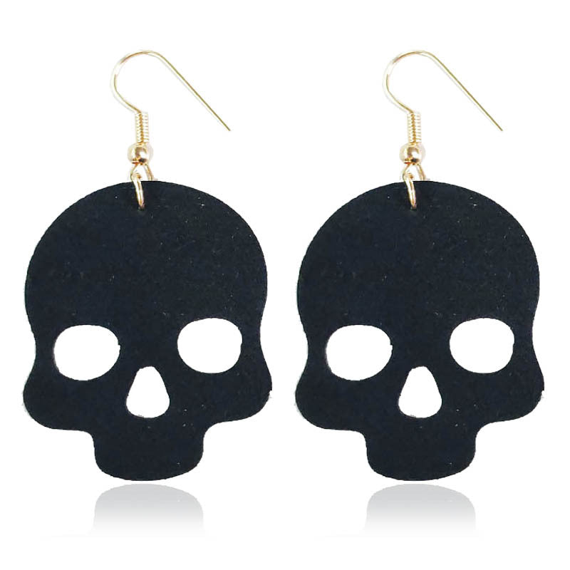 Wholesale 4 Pair/Pack Hollow Skull Halloween Earrings