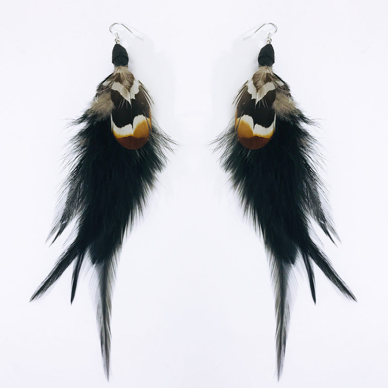 Pendientes al por mayor 2Pair/Pack Peacock Feather