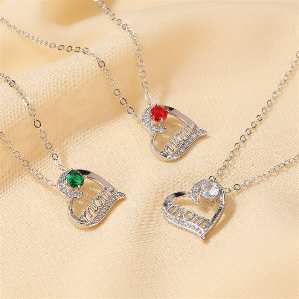 Wholesale Mother's Day Gift Love Letter Heart-shaped Mom Necklace