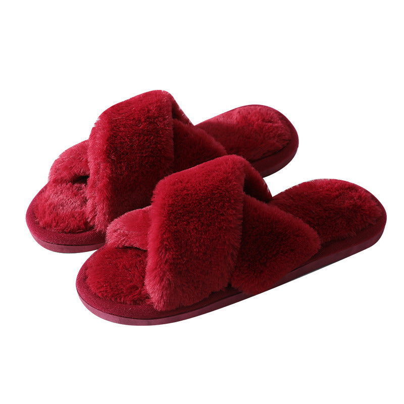 Wholesale Cross Plush Slippers