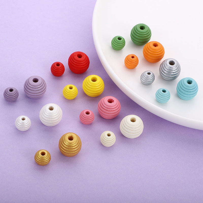 Wholesale 500PCS 18mm Wooden Thread Beads Colorful Sheep Heart Thread Beads