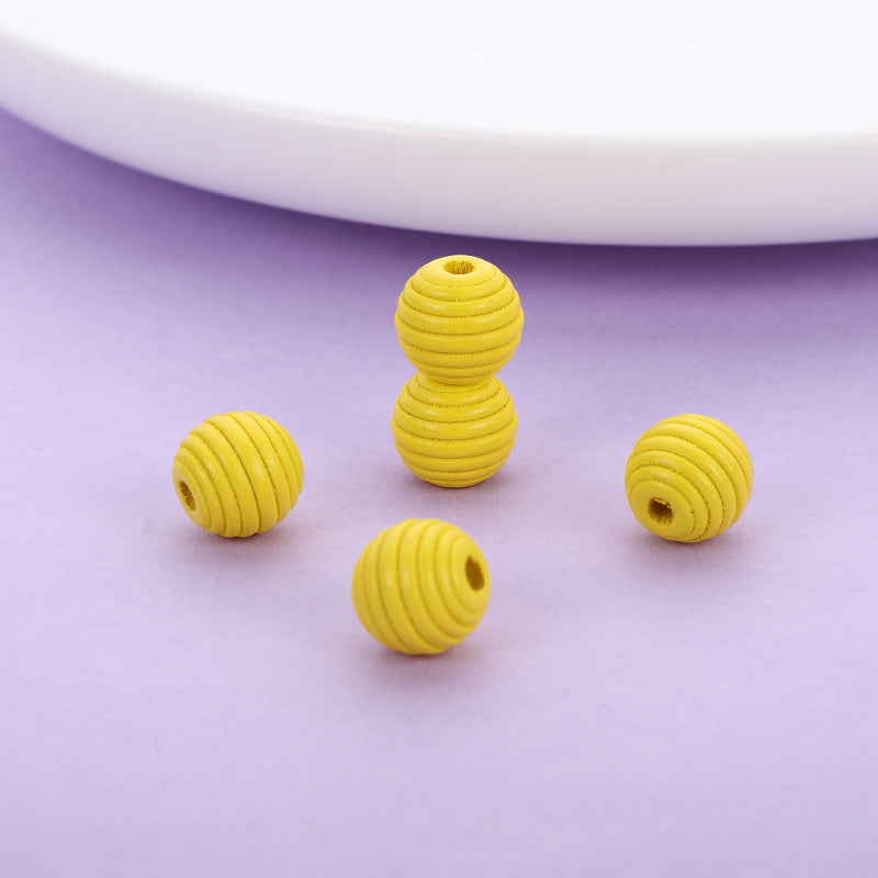 Wholesale 500PCS 18mm Wooden Thread Beads Colorful Sheep Heart Thread Beads