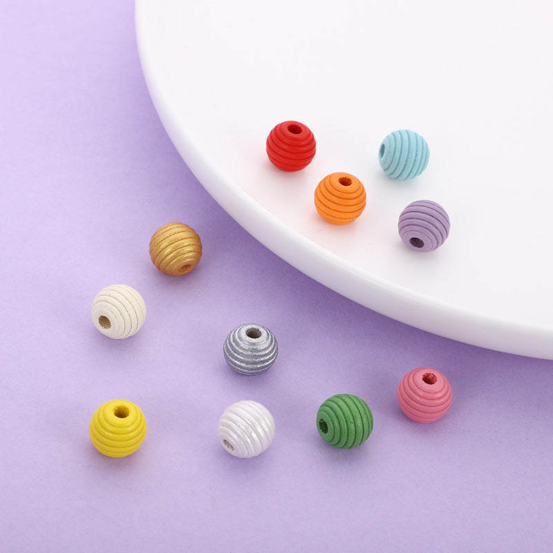 Wholesale 500PCS 18mm Wooden Thread Beads Colorful Sheep Heart Thread Beads