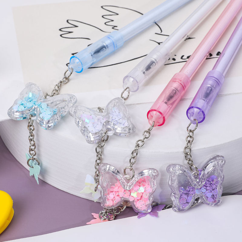 Wholesale Plastic Butterfly Pendant Gel Pen