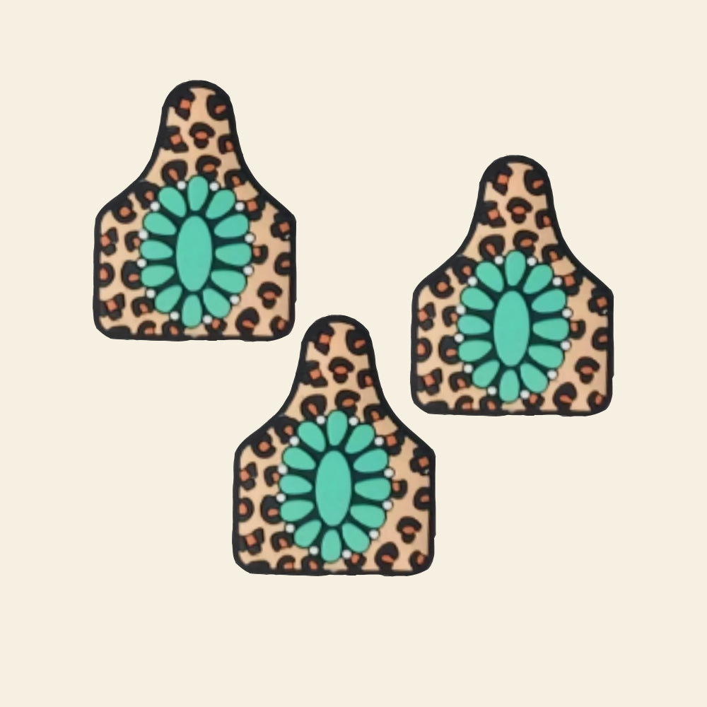 Wholesale 10pcs Leopard Print Boho Cartoon Silicone Beads