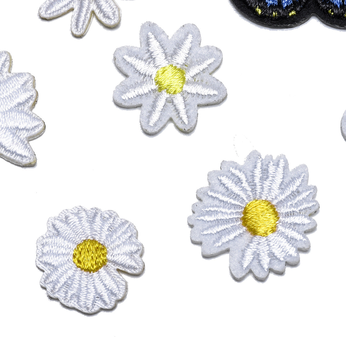 Wholesale Self Adhesive Embroidered Patches Heart Butterfly Floral Motifs For Clothing DIY Craft Supply