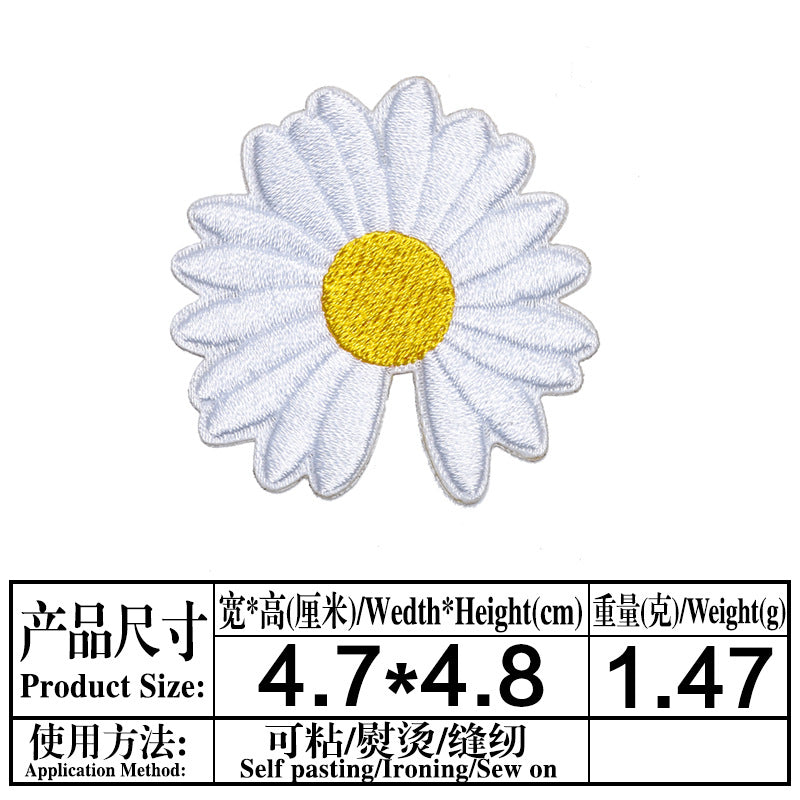 Wholesale Self Adhesive Embroidered Patches Heart Butterfly Floral Motifs For Clothing DIY Craft Supply