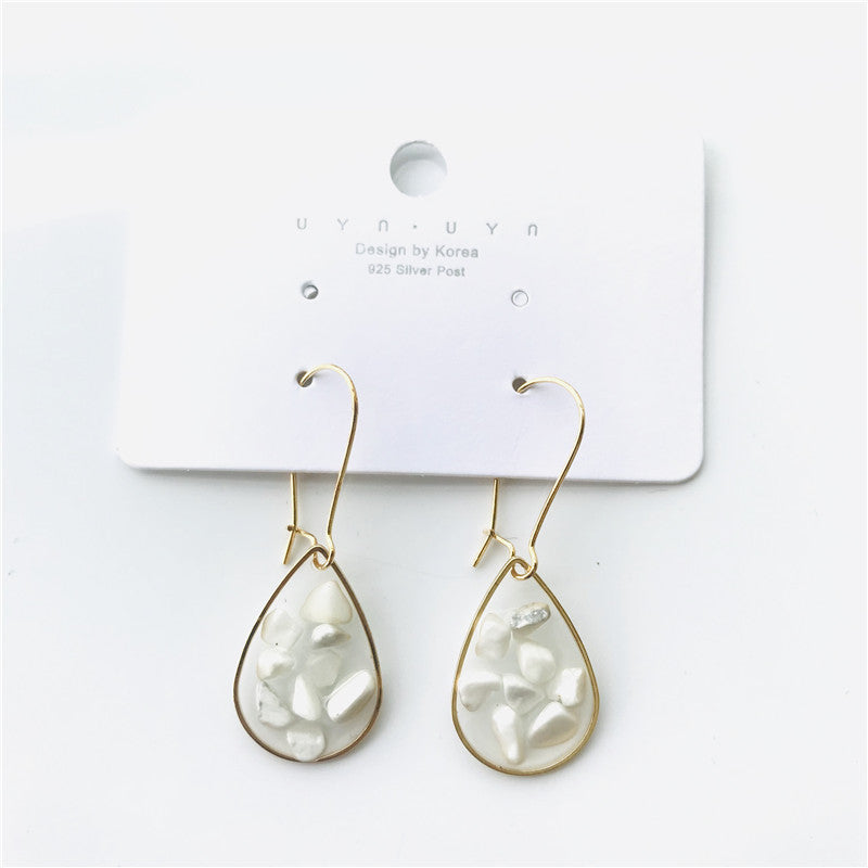 Wholesale 6pcs Citrine Turquoise Tourmaline Various Natural Stone Geometric Earrings