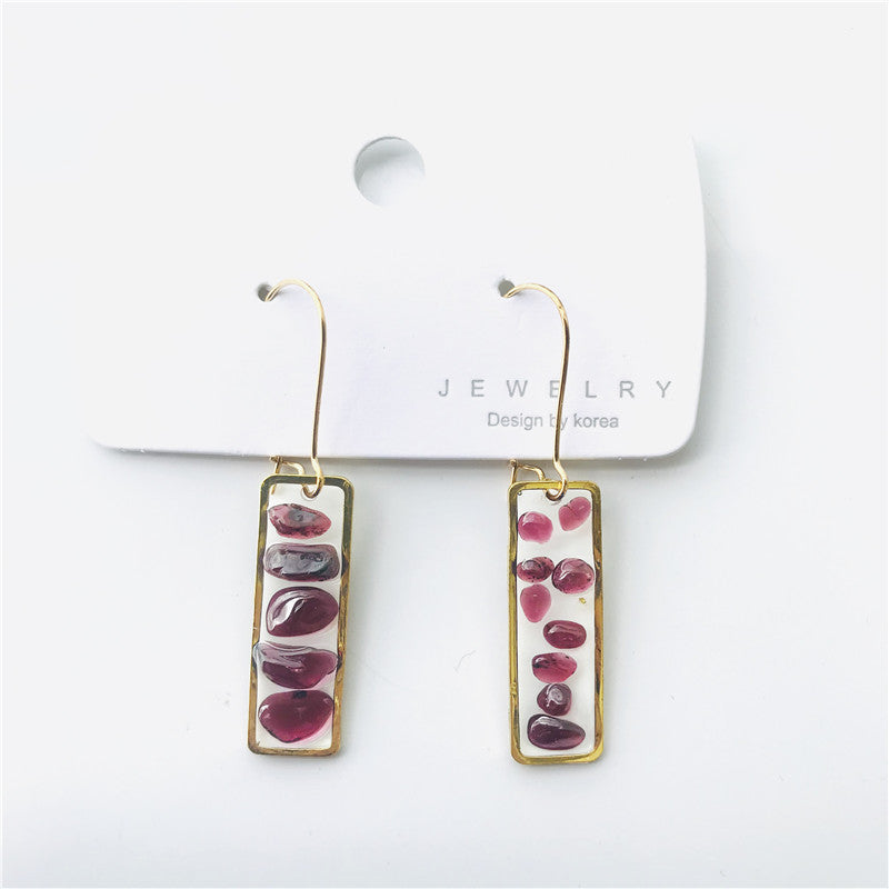 Wholesale 6pcs Citrine Turquoise Tourmaline Various Natural Stone Geometric Earrings