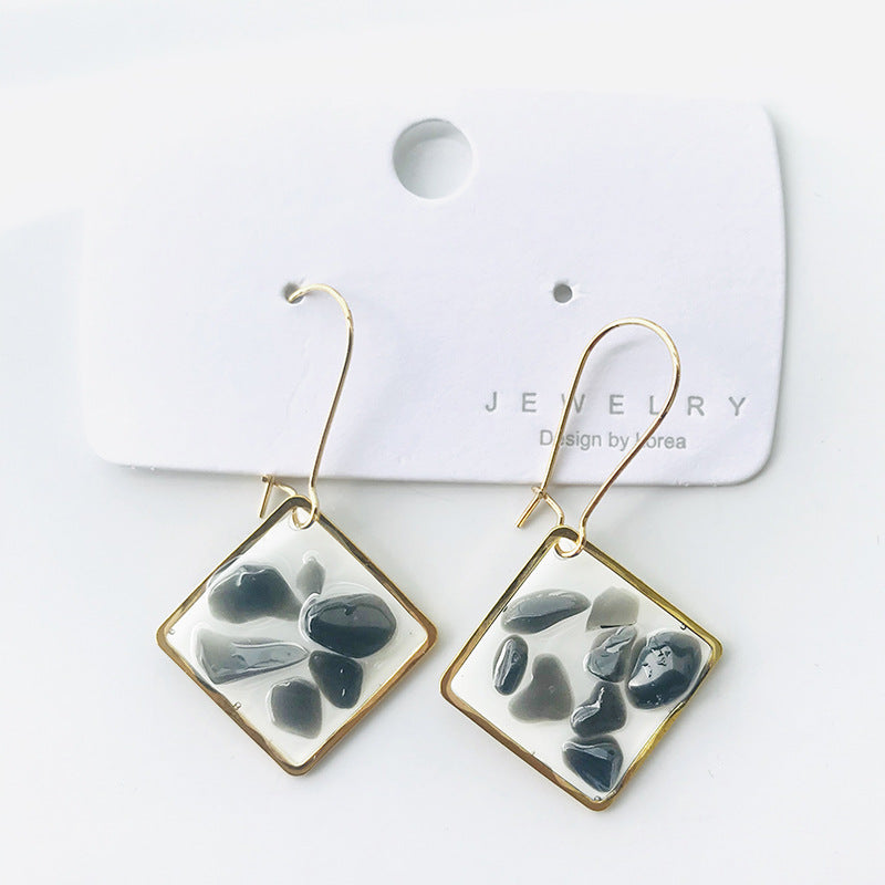 Wholesale 6pcs Citrine Turquoise Tourmaline Various Natural Stone Geometric Earrings