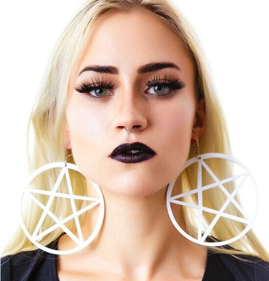 Wholesale Nightclub Oversized Acrylic Hollow Five-pointed Star Earrings