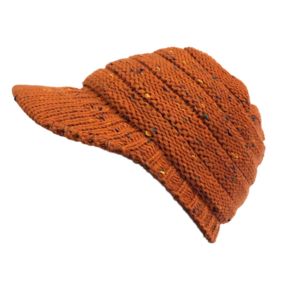 Wholesale Winter Point Yarn Colorful Brim Beret