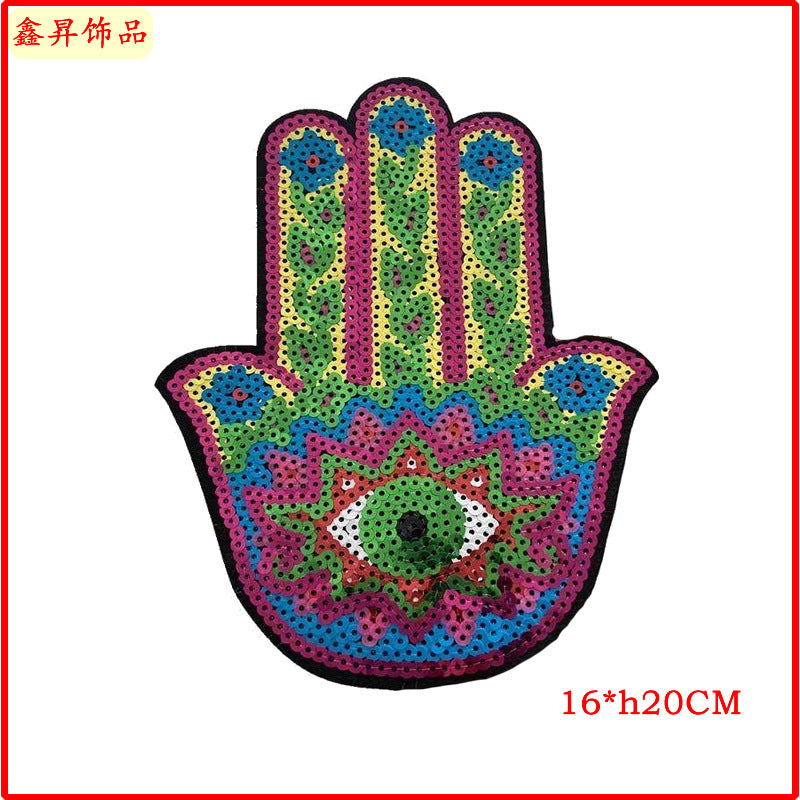 Wholesale Palm Bead Embroidery Accessories Skull Clothing Mouth Cloth Patch FS