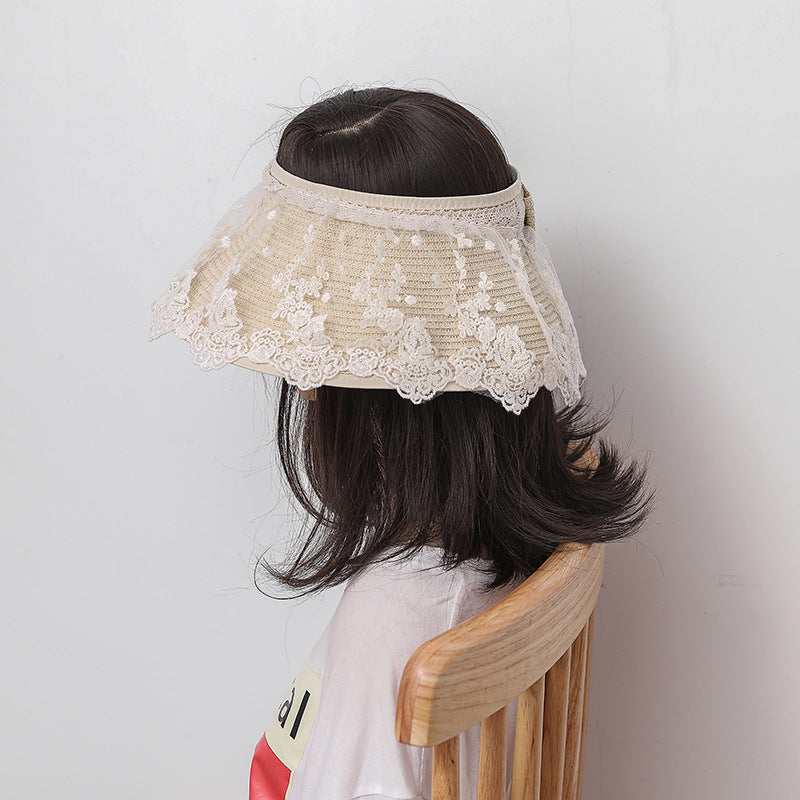 Sol de encaje de verano al por mayor sombrero de paja vacío