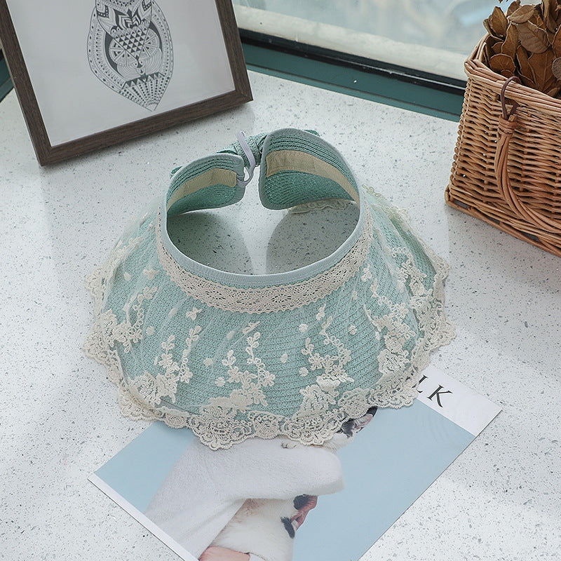 Sol de encaje de verano al por mayor sombrero de paja vacío