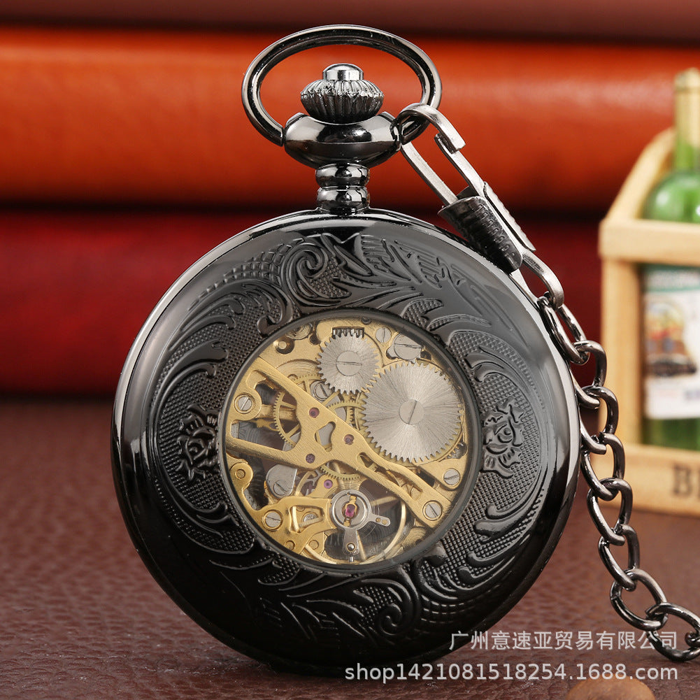 Wholesale Vintage flip-top mechanical pocket watch with Roman dial