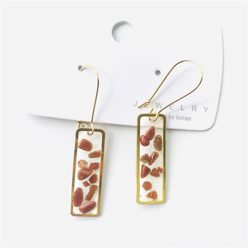 Wholesale 6pcs Citrine Turquoise Tourmaline Various Natural Stone Geometric Earrings