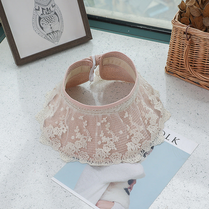 Sol de encaje de verano al por mayor sombrero de paja vacío