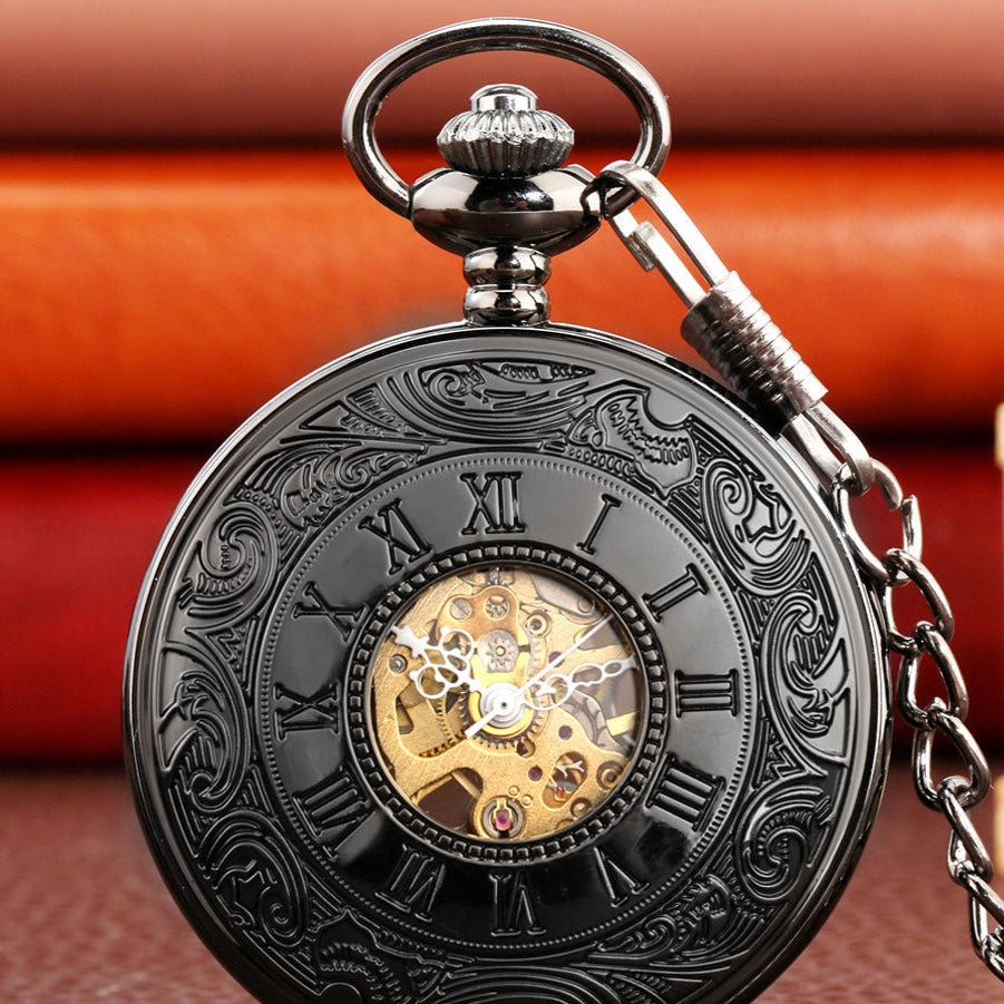 Wholesale Vintage flip-top mechanical pocket watch with Roman dial