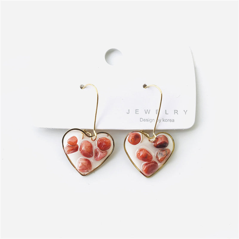 Wholesale 6pcs Citrine Turquoise Tourmaline Various Natural Stone Geometric Earrings