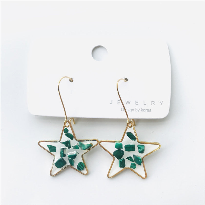 Wholesale 6pcs Citrine Turquoise Tourmaline Various Natural Stone Geometric Earrings