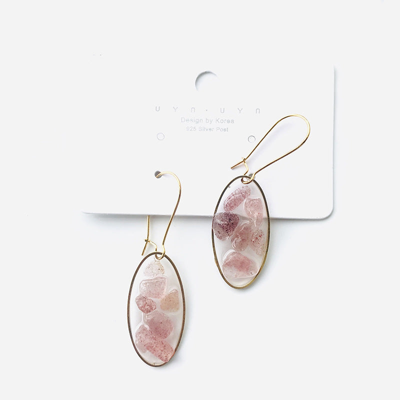 Wholesale 6pcs Citrine Turquoise Tourmaline Various Natural Stone Geometric Earrings