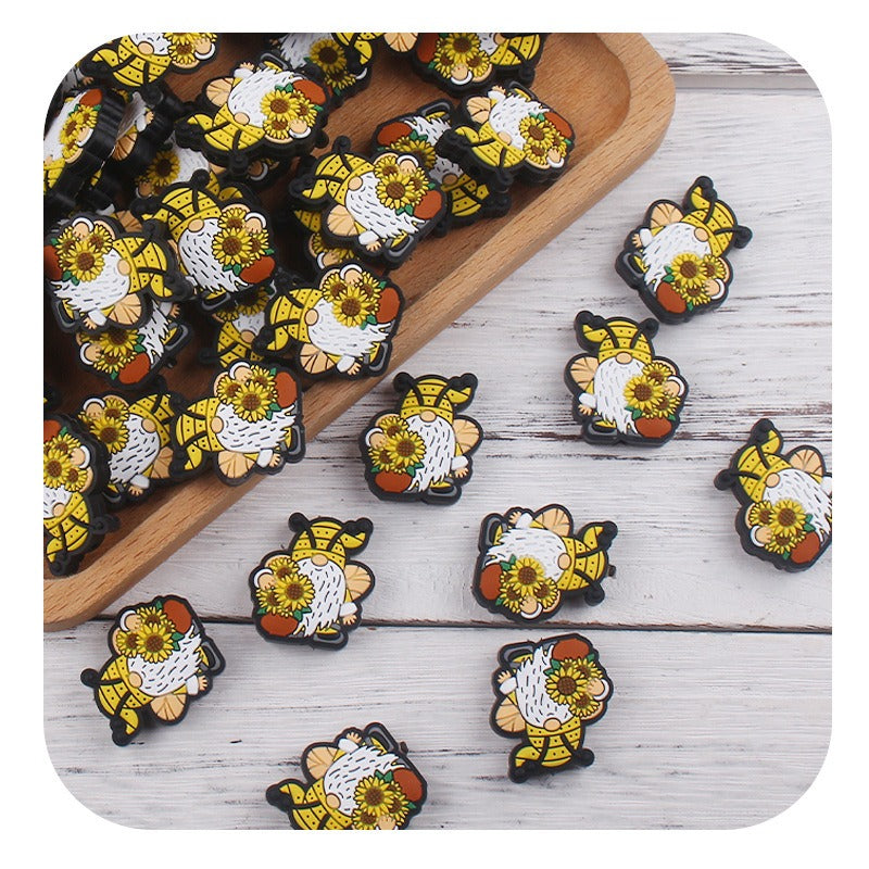 Wholesale Creative Cartoon Old Man Bee Silicone Beads