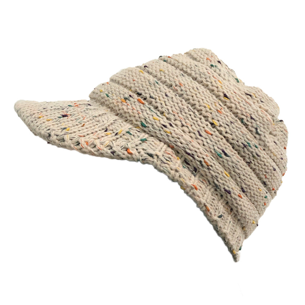 Wholesale Winter Point Yarn Colorful Brim Beret
