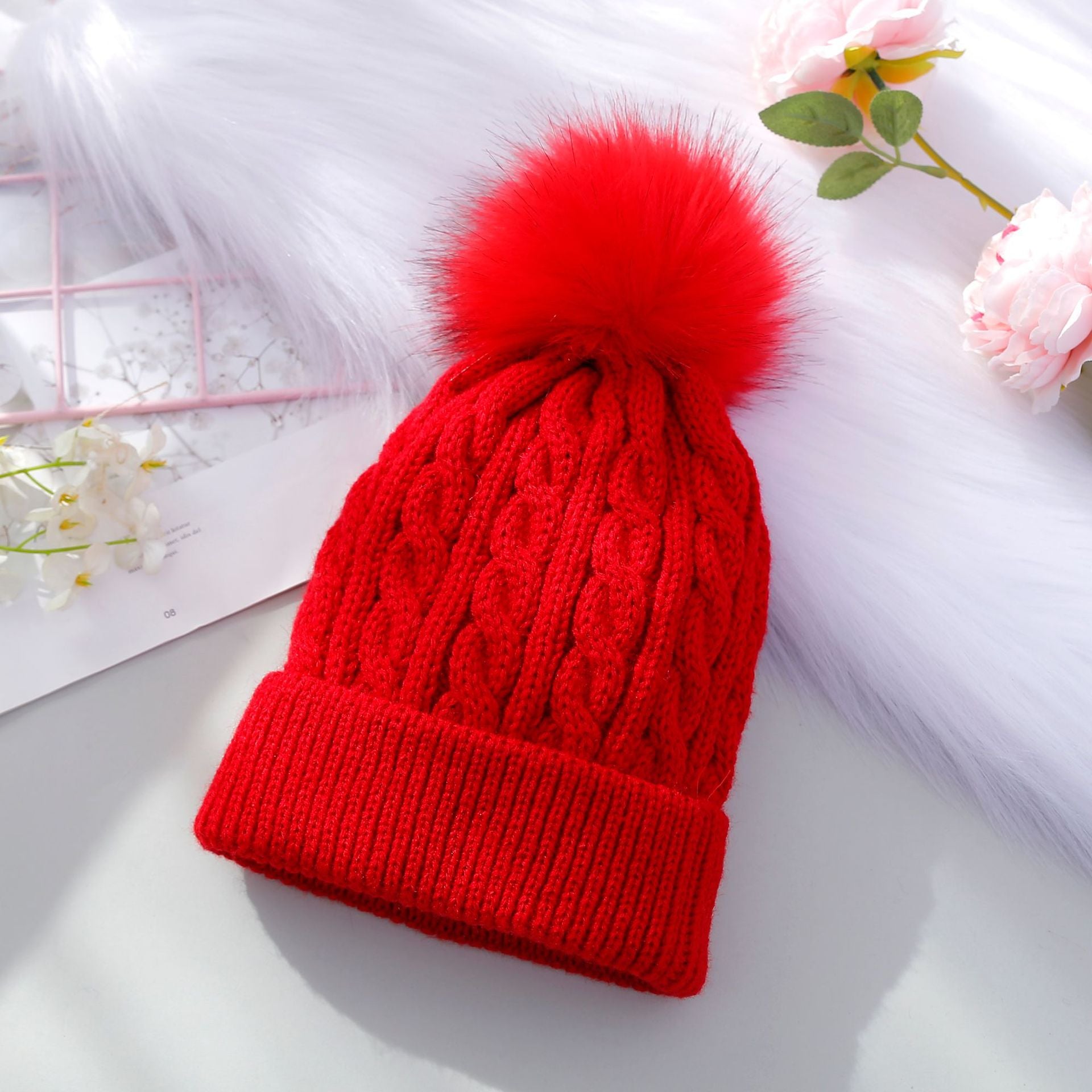 Wholesale Children's Hats Autumn and Winter Knitted Wool Ball Beanie