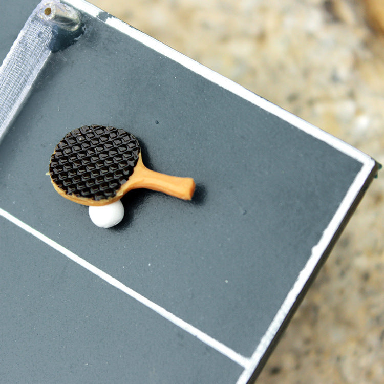 Wholesale 1:12 Dollhouse Mini Outdoor Ping Pong Table Set Simulation Model