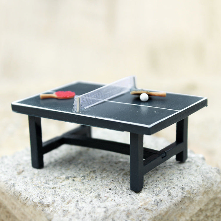 Wholesale 1:12 Dollhouse Mini Outdoor Ping Pong Table Set Simulation Model
