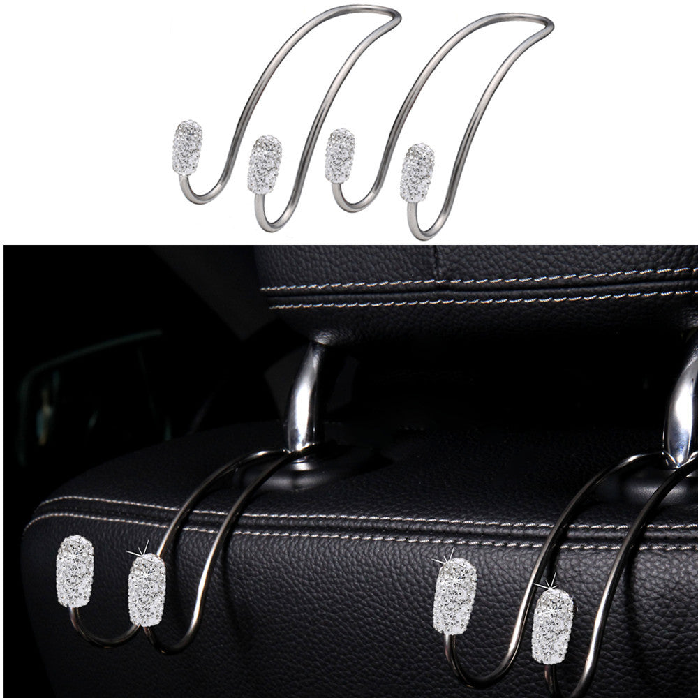 Wholesale Diamond-encrusted Stainless Steel Multifunctional Car Seat Storage Hook